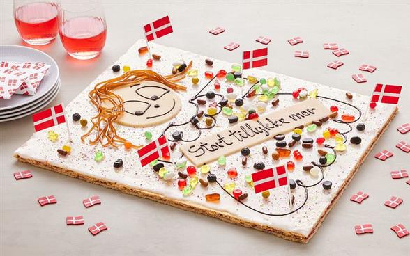 Hindbærsnitte kagemand eller kone